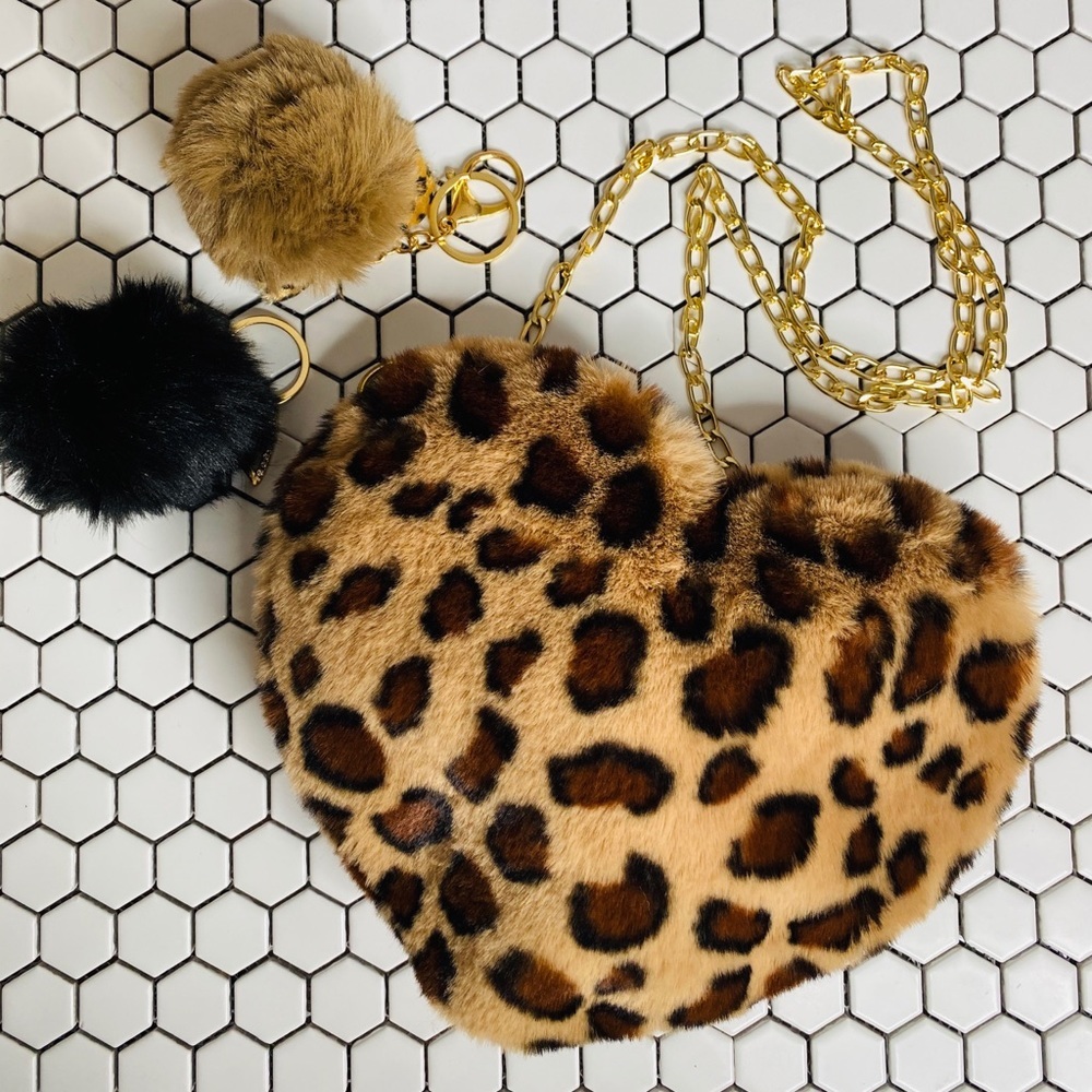Heart Shaped Fur Crossbody